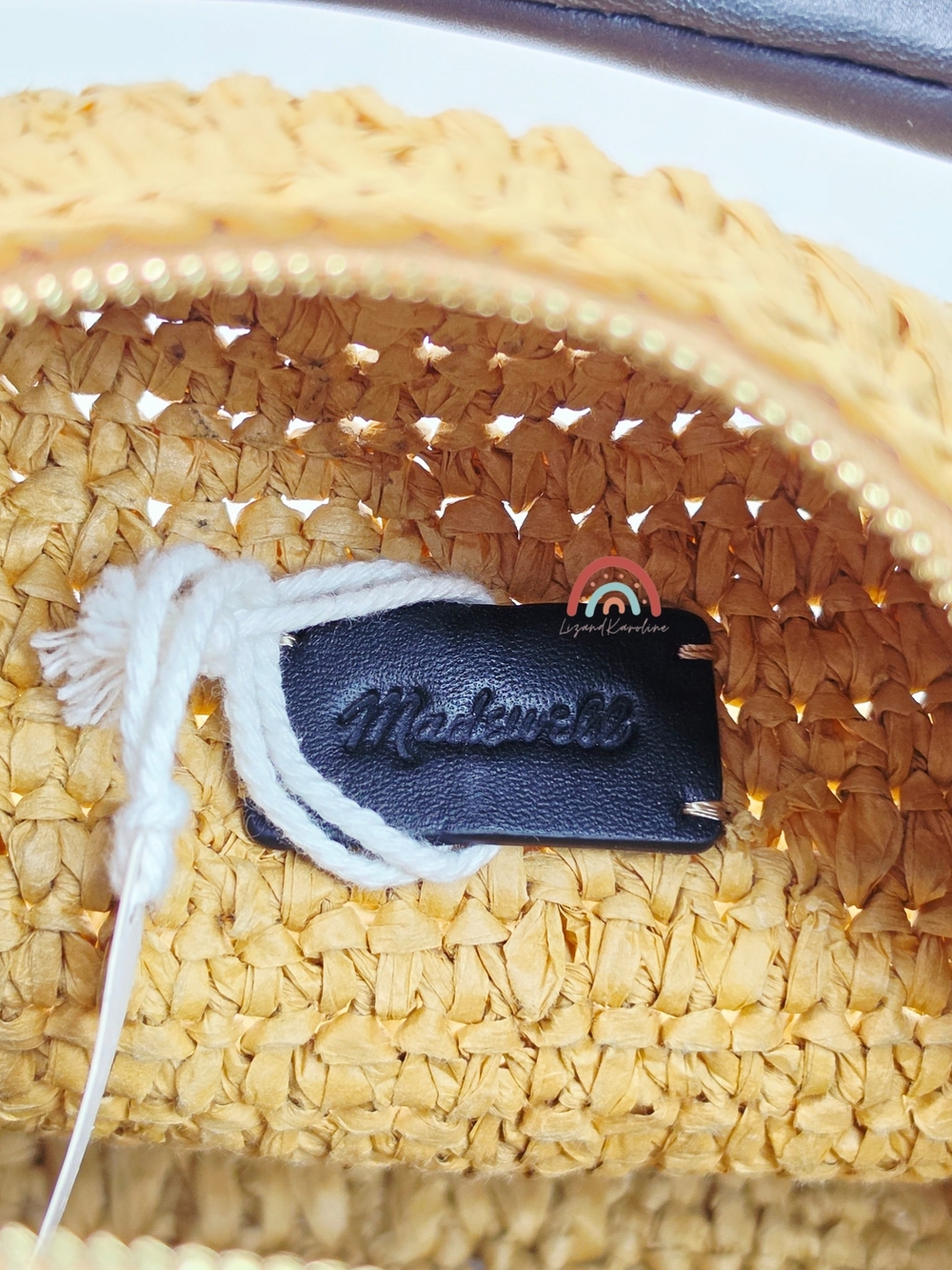 Madewell The Camren Gathered Shoulder Bag in Natural Straw and Leather Trim - Picture 13 of 16